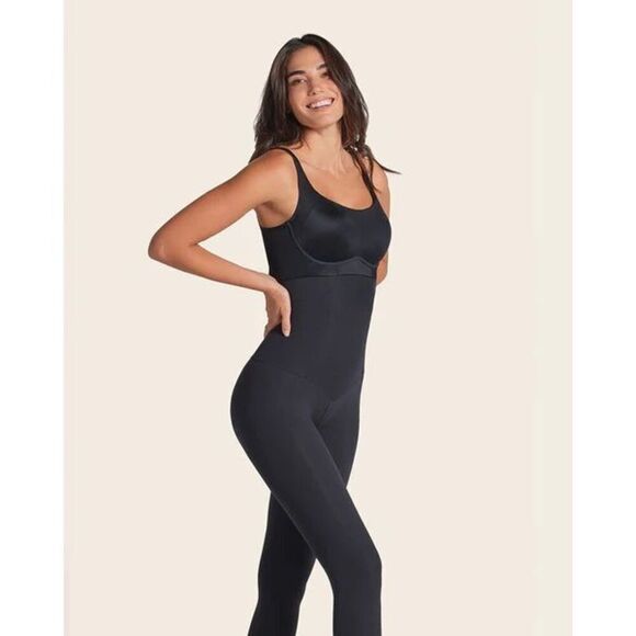 Leonisa Women's Extra High Waisted Firm Compression Shapewear Black Leggings Siz - Picture 5 of 10